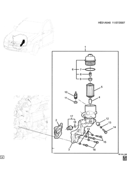 E ENGINE ASM-3.6L V6 OIL FILTER ADAPTOR (LY7/3.6-7)
