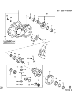 SM26 AUTOMATIC TRANSAXLE (MU5) DIFFERENTIAL COMPONENTS