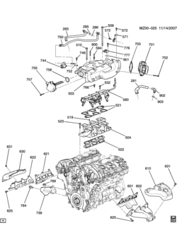 Z ENGINE ASM-3.6L V6 PART 6 MANIFOLDS & RELATED PARTS (LY7/3.6-7)
