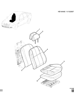 E SEAT ASM/FRONT-PADS & COVERS
