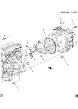 Z ENGINE TO TRANSMISSION MOUNTING (LE5/2.4B, MN5)