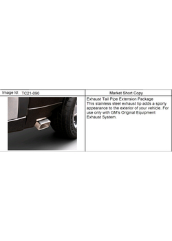CK105,107(43-53) EXTENSION PKG/EXHAUST TAIL PIPE (OEM ONLY)(RECTANGULAR)(X88)