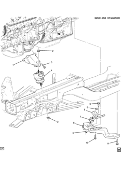 DN35-47-69 ENGINE & TRANSMISSION MOUNTING (REAR WHEEL DRIVE MX0,MN6)