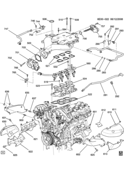 E ENGINE ASM-3.6L V6 PART 5 MANIFOLDS & RELATED PARTS (LY7/3.6-7)