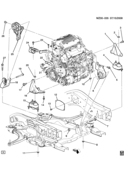 Z37-69 ENGINE & TRANSMISSION MOUNTING-V6 (LZ4/3.5N)(2ND DES)
