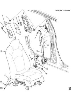 RV1 SEAT BELTS/FRONT (CHEVROLET X88)