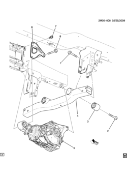 M DIFFERENTIAL CARRIER MOUNTING (USED ON VEHICLES WITH DRIVELINE SUPPORT)(M82)(2ND DES)