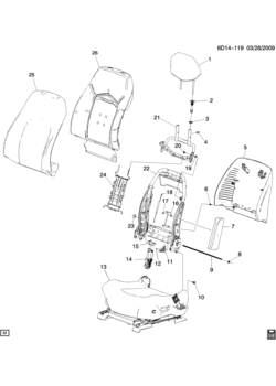 DM69 SEAT ASM/DRIVER-BACK (EXC POWER LUMBAR AL2, VENTED/HEATED KB6)(2ND DES)