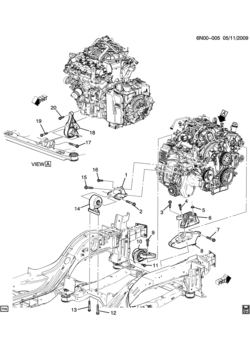 N ENGINE & TRANSMISSION MOUNTING (LF1/3.0G, AUTOMATIC MH4)