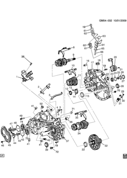 A 5-SPEED MANUAL TRANSAXLE (M86) PART 1 CASE AND COMPONENT PARTS