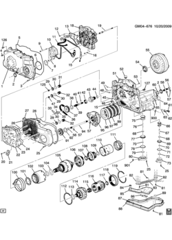 A AUTOMATIC TRANSMISSION (MN5) PART 1 (4T45-E) CASE AND RELATED PARTS