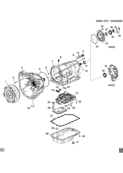 A AUTOMATIC TRANSMISSION (MYA) (6L45) CASE & RELATED PARTS