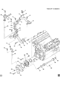 CK ENGINE ASM-6.6L V8 DIESEL WATER PUMP & RELATED PARTS (LLY/6.6-2)