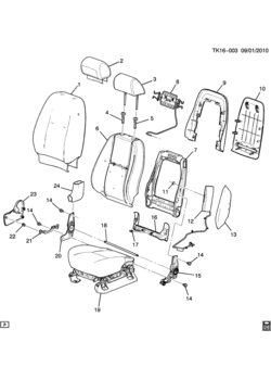 CK1,2(06-36) DRIVER SEAT/BUCKET-BACK (A95, EXC HYBRID HP2)