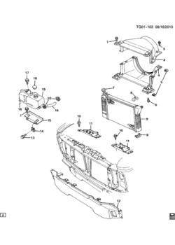 G RADIATOR MOUNTING & RELATED PARTS (LB4/4.3Z)