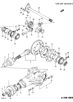 J1 DRIVE AXLE/FRONT GEARING & AXLE SHAFT