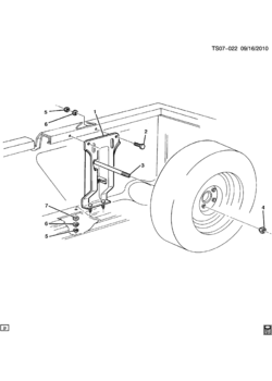 S(03-53) SPARE WHEEL CARRIER (INSIDE PICKUP BOX 5Y1)