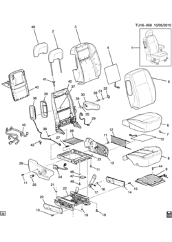UX1 PASSENGER SEAT/BUCKET (BUICK W49, 