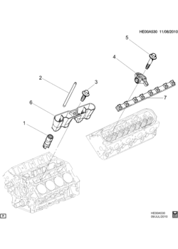 E ENGINE ASM-V8 ROCKER ARMS & LIFTERS (L76/6.0Y)