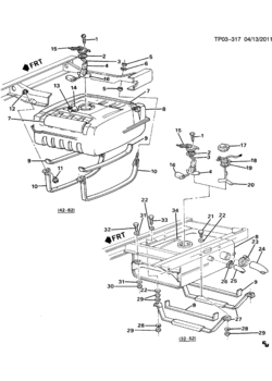 P3 FUEL TANK MOUNTING & RELATED PARTS