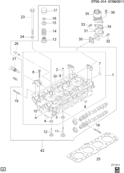 T CYLINDER HEAD ASSEMBLY & RELATED PARTS (LXT/1.6)