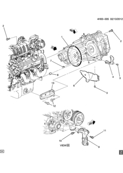 H ENGINE TO TRANSMISSION MOUNTING (L26/3.8-2)