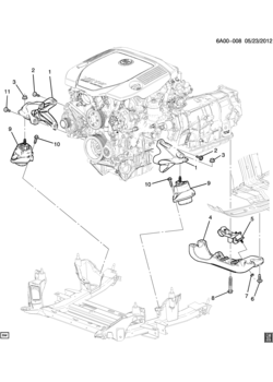 A ENGINE & TRANSMISSION MOUNTING (LFX/3.6-3, ALL-WHEEL DRIVE F46)