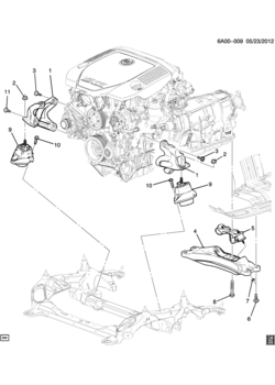 A ENGINE & TRANSMISSION MOUNTING (LFX/3.6-3, EXC ALL-WHEEL DRIVE F46)