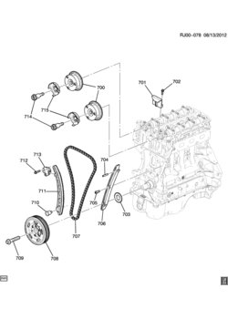 JU,JV76 ENGINE ASM-1.4L L4 PART 7 TIMING CHAIN & RELATED PARTS (LUV/1.4B)