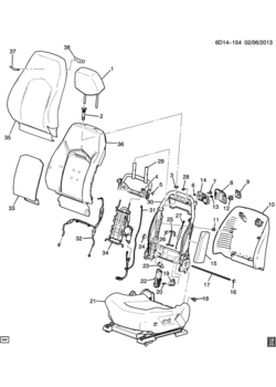 D47 SEAT ASM/DRIVER-BACK (POWER LUMBAR AL2, EXC VENTED/HEATED KB6)