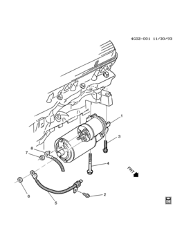 G STARTER MOTOR MOUNTING-V6 (L67/3.8-1)