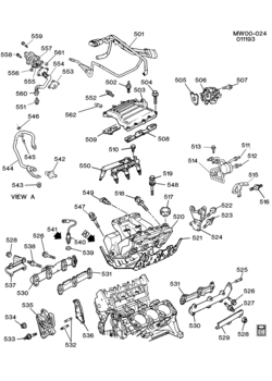W ENGINE ASM-3.1L V6 PART 5 MANIFOLDS & RELATED PARTS (LH0/3.1T)