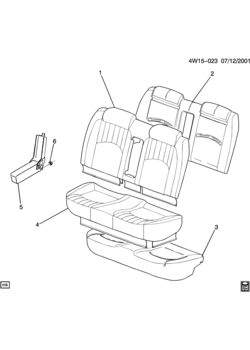 WY,WS SEAT ASM/REAR WITH ARMREST(EXC (AM9))