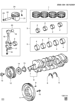 SM26 ENGINE ASM-1.8L L4 PART 7 CRANKSHAFT, PISTONS, & RELATED PARTS (1.8-8)(LV6)