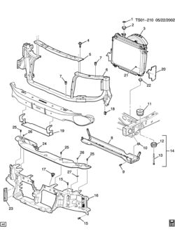 ST RADIATOR MOUNTING & RELATED PARTS (G.M.C. Z88)