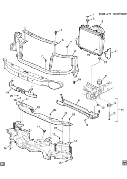 T RADIATOR MOUNTING & RELATED PARTS (OLDSMOBILE Z70)