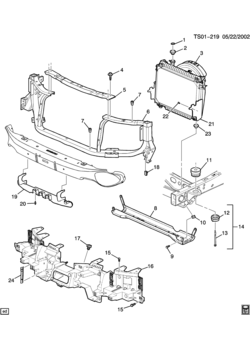 ST RADIATOR MOUNTING & RELATED PARTS (OLDSMOBILE Z70)