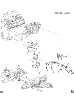 DN69 ENGINE & TRANSMISSION MOUNTING-V8 (LS6/5.7S)