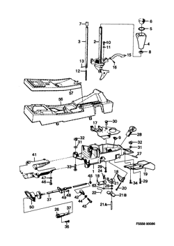 Gear selector lever, (1986-1989) , A