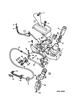 Gear selector lever, (1994-1998) , A