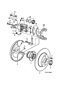 Brake disc and caliper, (1988-1989)