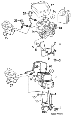 Hydraulic unit ABS, (1994-1998)