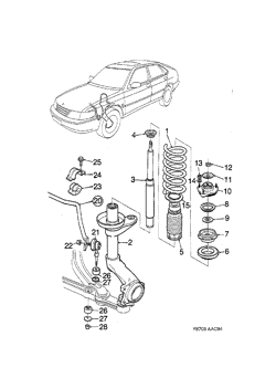Springs and shock absorber, (1997-1998)