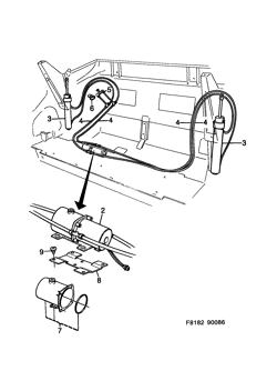 Hydraulic system - Convertible, (1986-1989) , CV