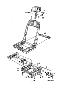 Front seats Part 3 - Electrically adjustable, (1990-1993) , Also valid for CV 1994