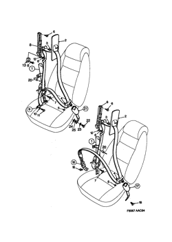 Safety belt, front seat, (1994-1998) , 3D,5D