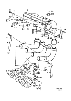Intake manifold, (1990-1991) , B234I, US