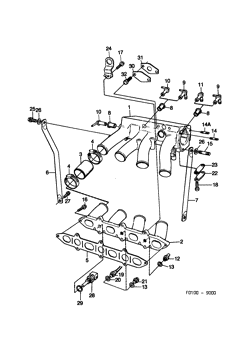 Inlet manifold, parted, (1985-1989)