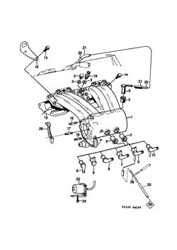 Intake manifold, (1990-1993) , B201I, Also valid for CV 1994