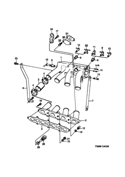Inlet manifold, parted, (1990-1993) , B202